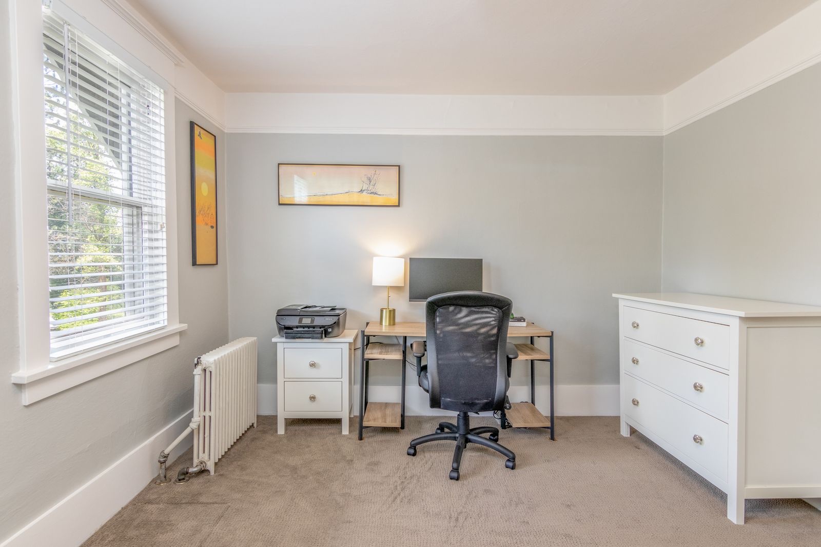 A converted garage home office by Professional Polish Builders in Croydon & South London